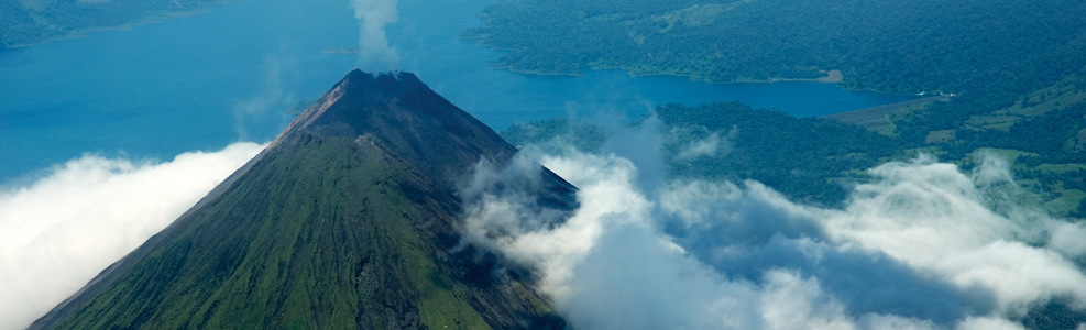 An Aerial view of Costa Ricas Arenal Volcano